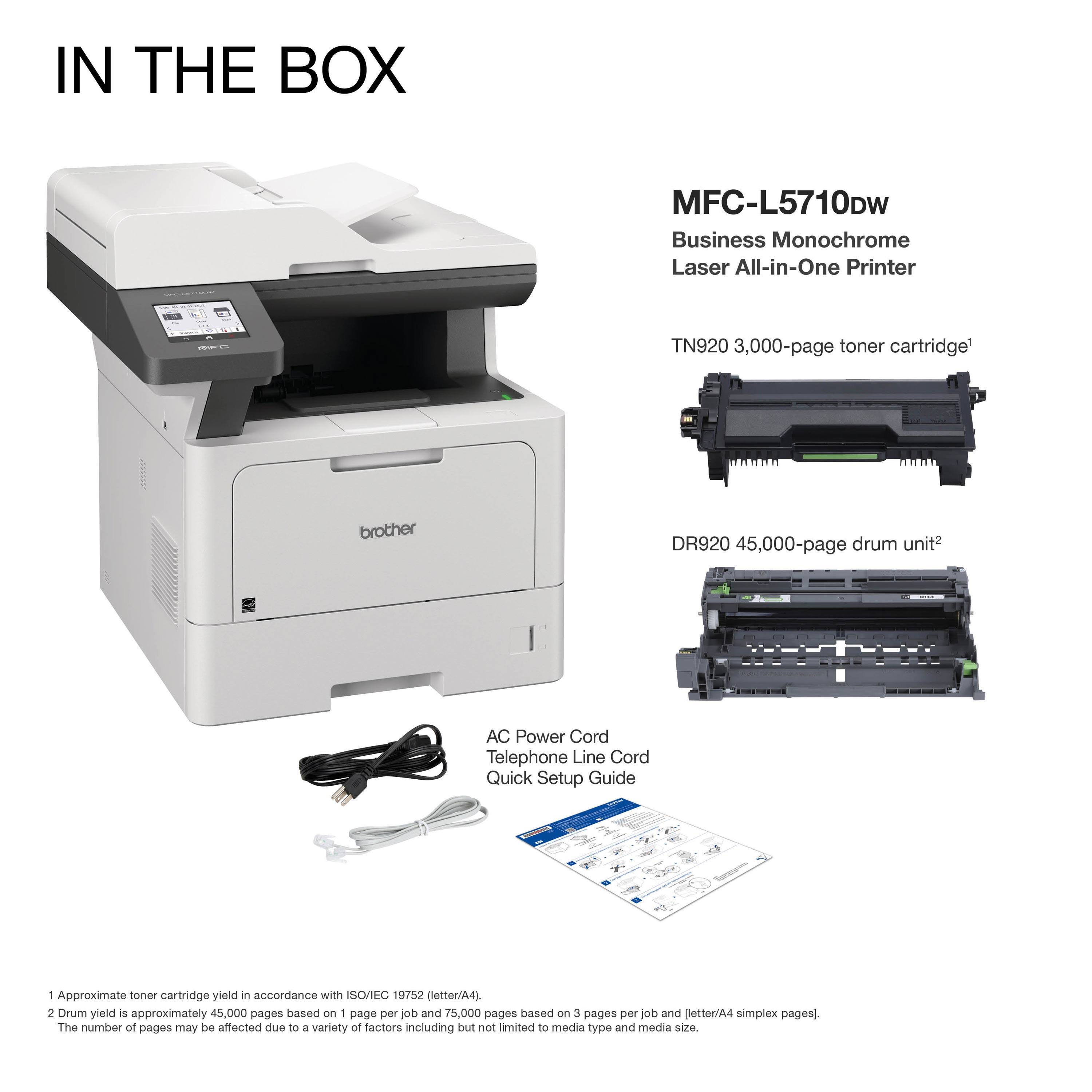 Brother MFCL5710DW Wireless BlackandWhite AllinOne Laser Printer