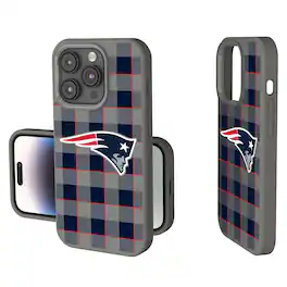 Keyscaper - NFL - New England Patriots - Plaid Soft Touch iPhone Case - 14 - Gray