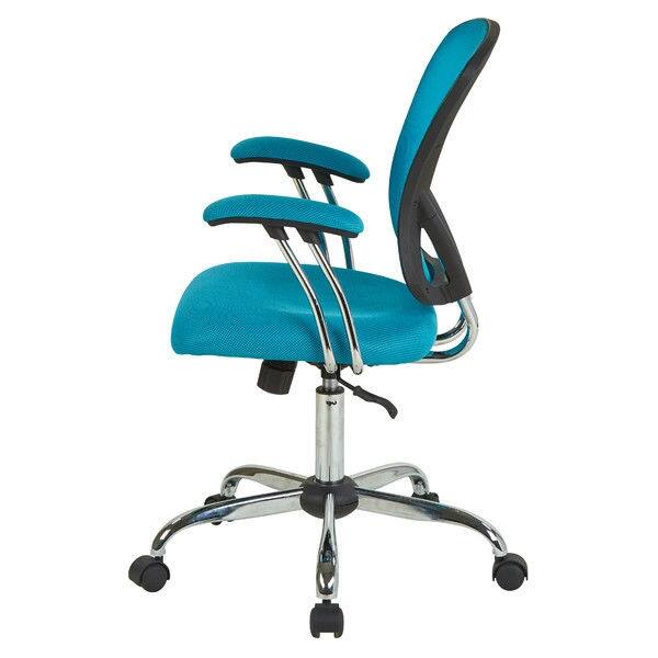 Angle. Hivvago - Blue High Back Mesh Office Chair with Padded Armrest - blue.