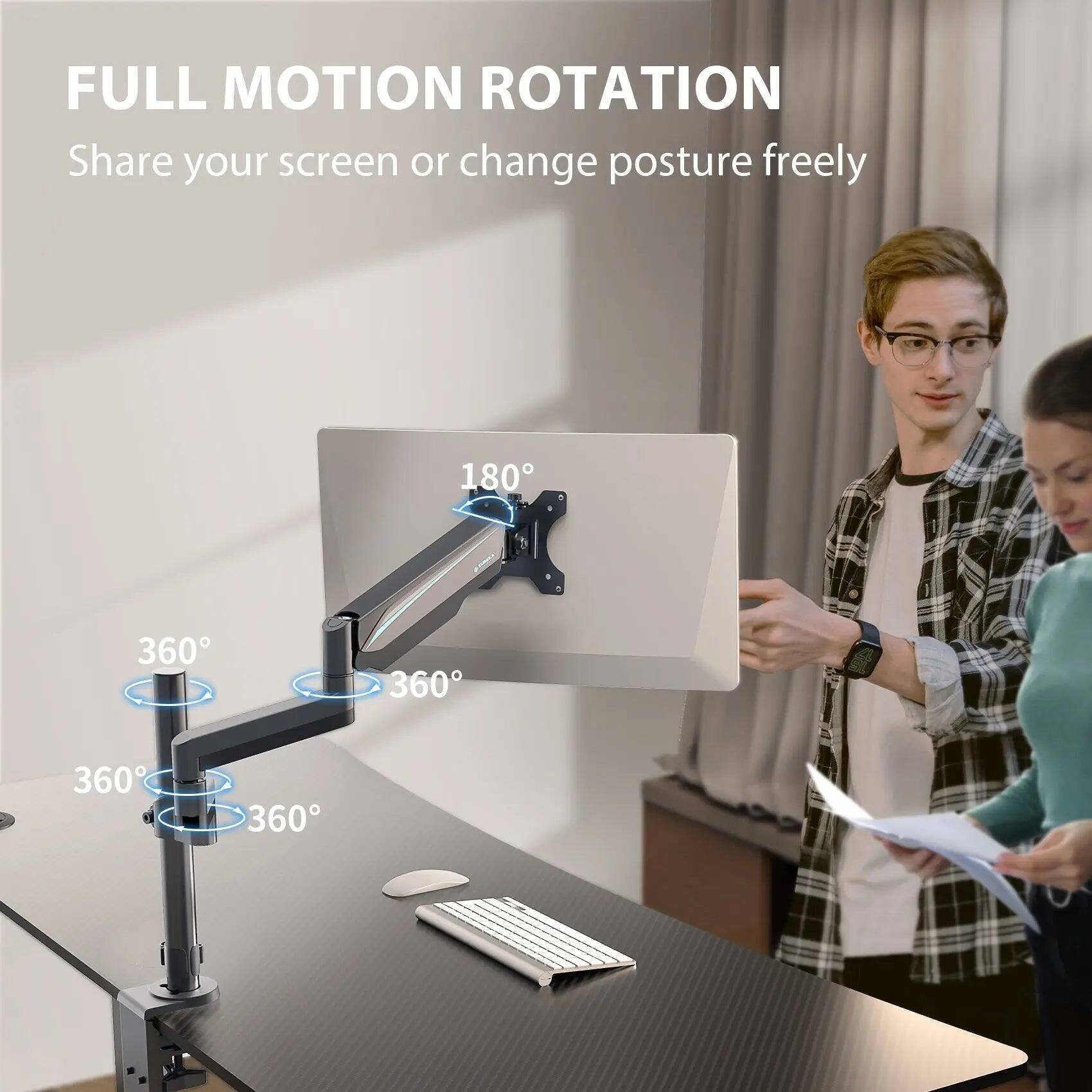 FULL MOTION ROTATION  
Share your screen or change posture freely  
180°  
360°  
360°  
360°