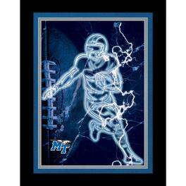 Fan Creations - MTSU Blue Raiders 12'' x 16'' Framed Neon Player Print - Black