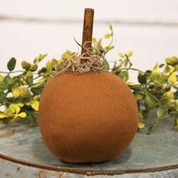 Angle. BreeBe - *Primitive Mossy Burnt Orange Pumpkin 5" - Orange.