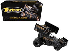Winged Sprint Car #21 Tanner Holmes "Tarlton - American Rock and Rent" (2025) 1/18 Diecast Model Car by ACME - Black