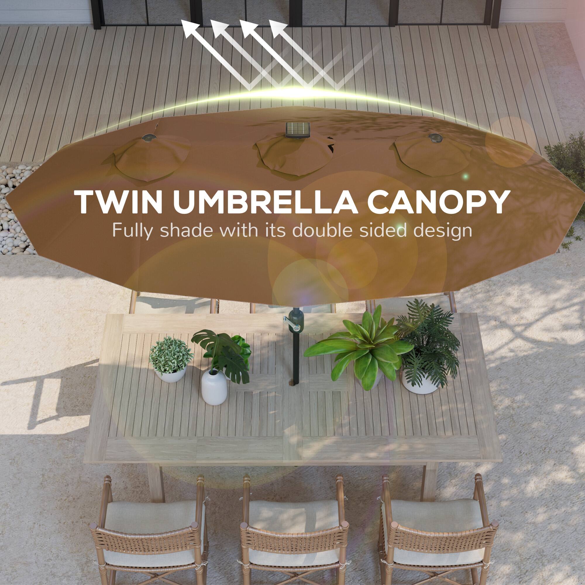 TWIN UMBRELLA CANOPY
Fully shade with its double sided design
