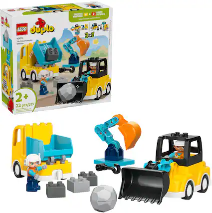 I learn creative patience solutions. LEGO duplo 10475 3 in 1 Construction Vehicles. 2+ 22 pcs/pzs.