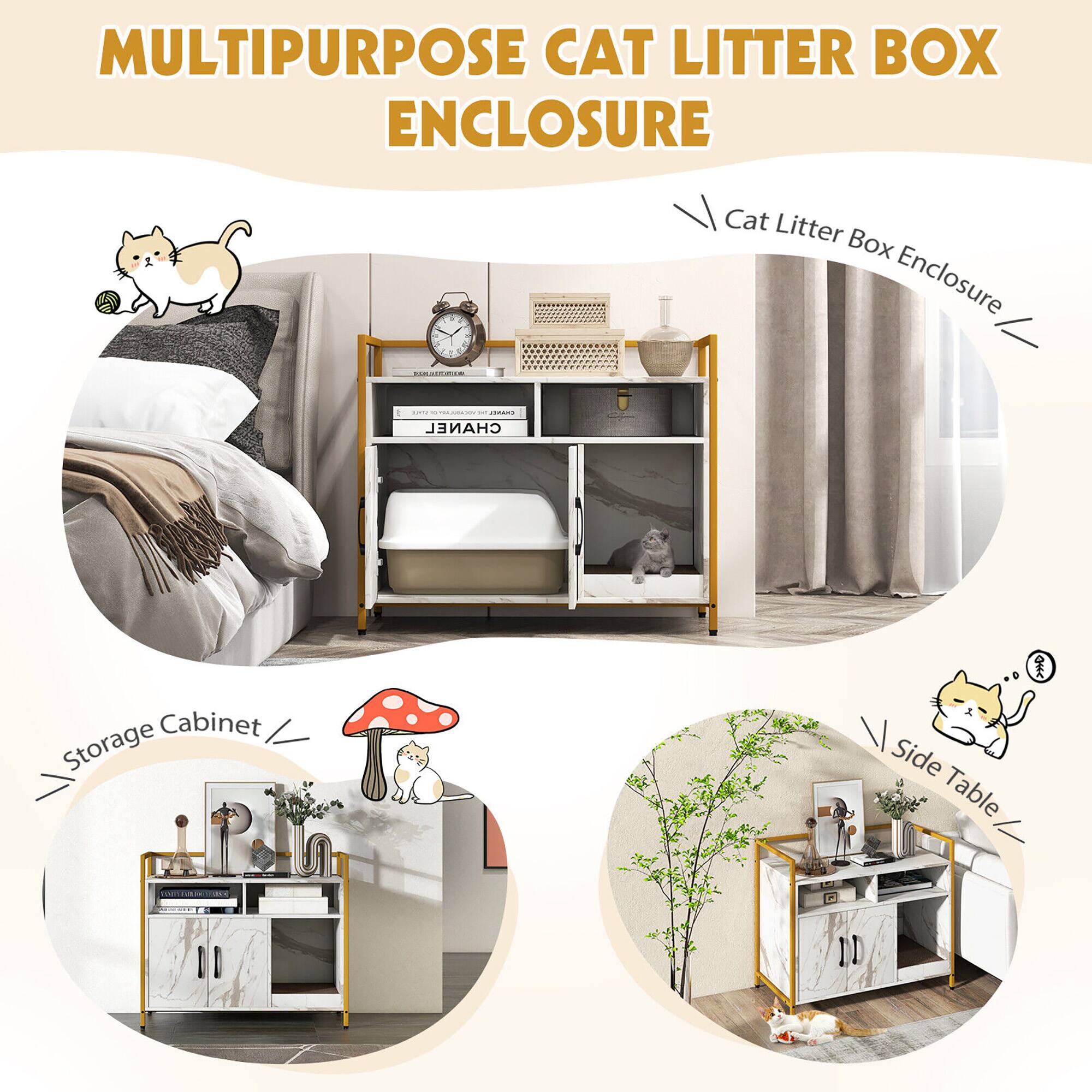 MULTIPURPOSE CAT LITTER BOX ENCLOSURE

- Cat Litter Box Enclosure
- Storage Cabinet
- Side Table