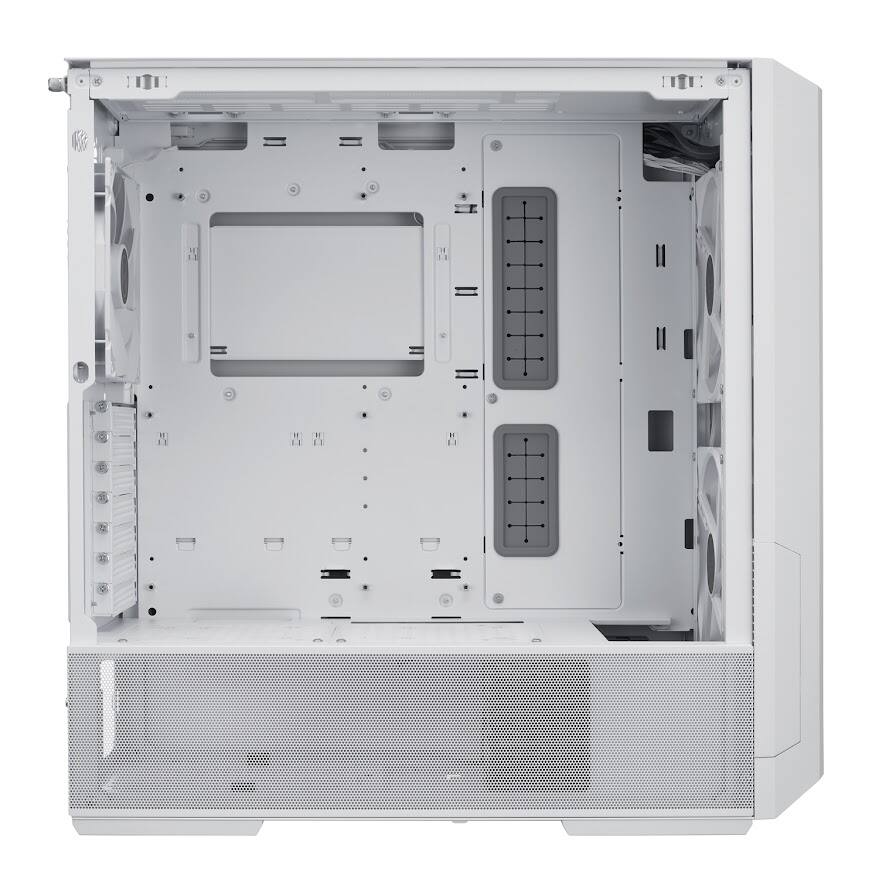 Left. Lian Li - Lancool 216 RGB White Steel/Tempered Glass ATX Mid Tower Computer Case, 3 Fans Included - LANCOOL 216RW - White.