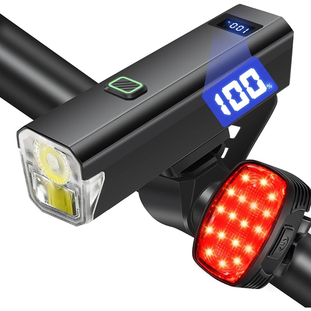 RTMB - USB-C Rechargeable Bike Light Set, High-Lumen & Waterproof - ‎Bright white headlight, red light taillight