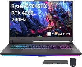 ASUS - ROG Strix G17 17.3" Gaming Laptop,Ryzen 9-7845HX,64GB DDR5,2TB SSD+1TB Dock Set,GeForce RTX 4060,Win11 Pro - Gray