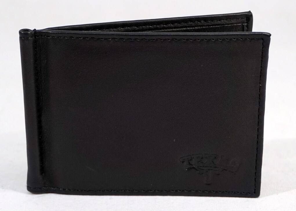 Alt View 1. Rico Industries - Texas Longhorns RFID Blocking Shield Black Leather Moneyclip Wallet - Multi.
