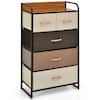 Front. Costway - Costway 5-Drawer Dresser Storage 4-Tier Organizer Tower Steel Frame Wooden Top Cream - Cream.