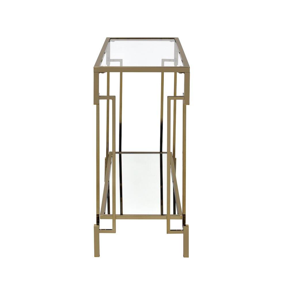 Alt View 2. Furniture of America - Anaheim Metal 1-Shelf Sofa Table in Gold Champagne - Gold.