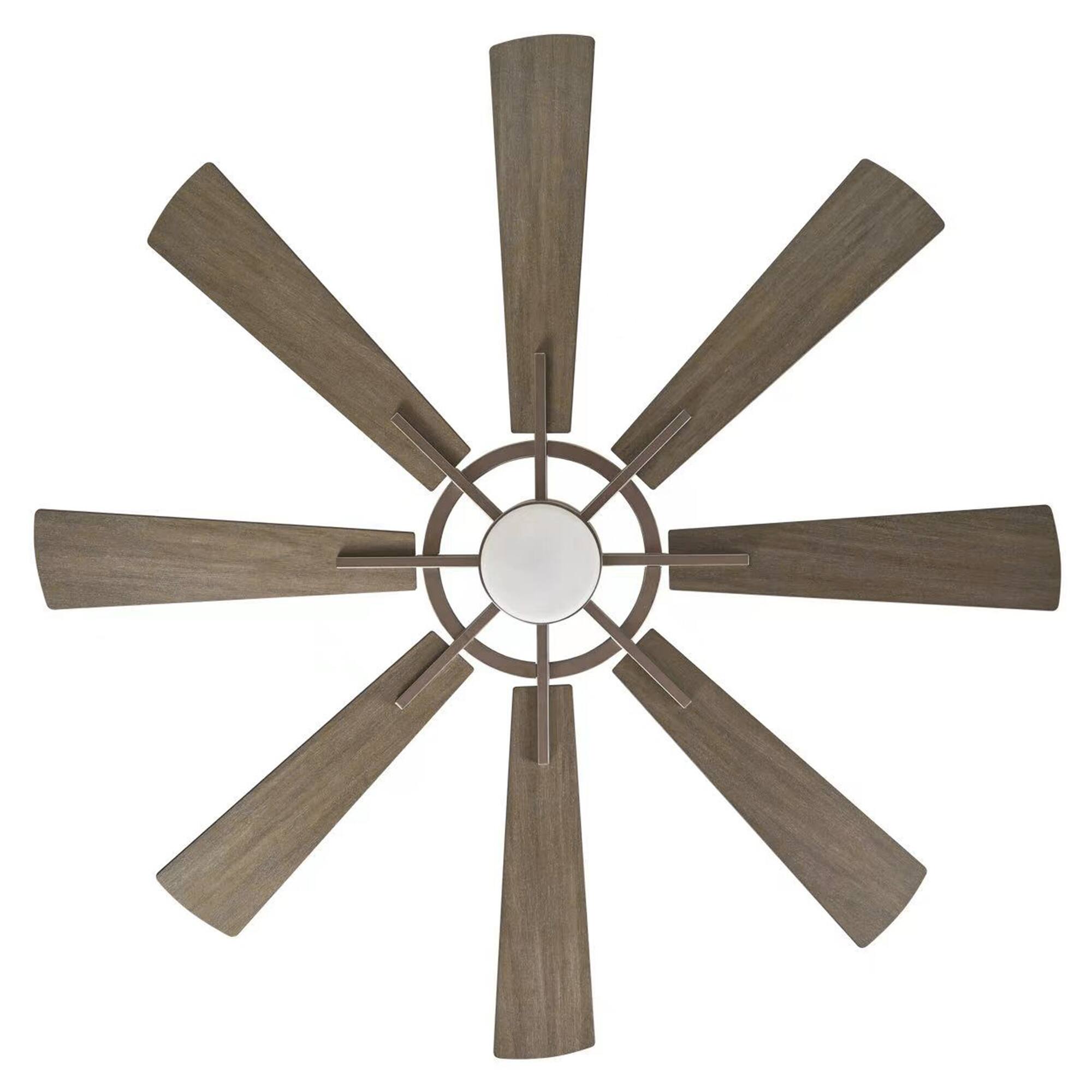 Alt View 4. Parrot Uncle - 60" Windmill 8-Blade Ceiling Fan with LED Light, Remote Control, Reversible DC Motor - Bronze.