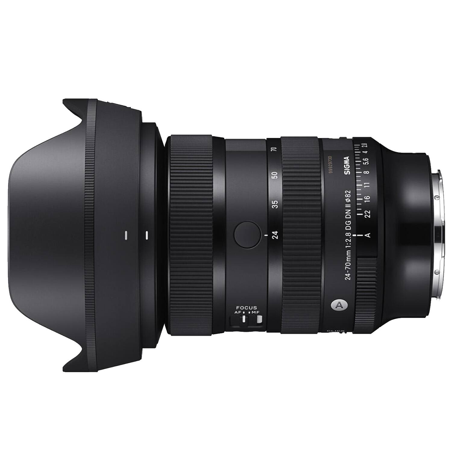I I 70 50 35 - 24 9929730 42 - 5.6 SIGMA 8 11 82 16 - NO 22 DG -- A 1:2.8 24-70mm FOCUS AF MF A