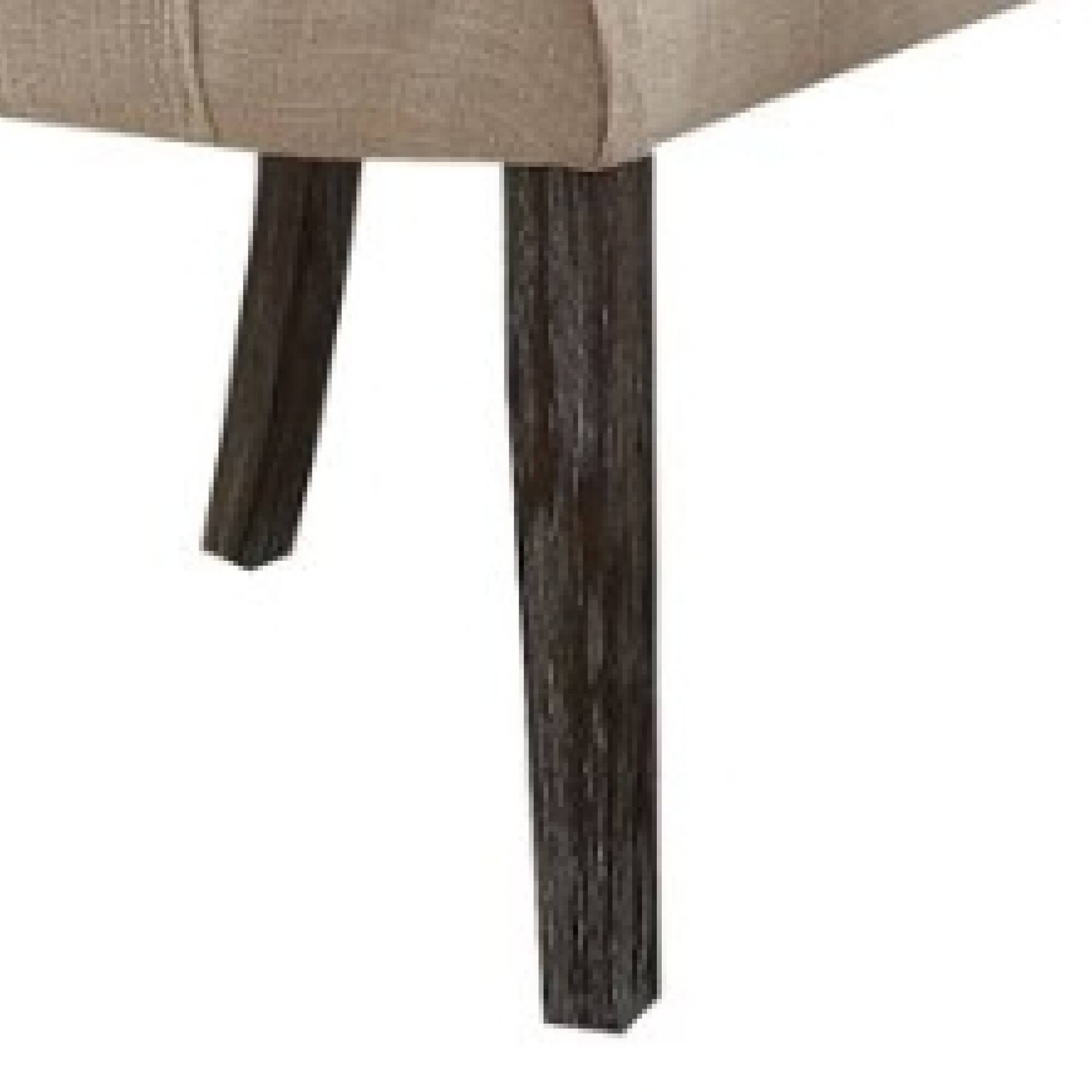 Left. GOODSILO - Beige Linen Upholstered Side Chair with Weathered Espresso Finish - Armless Dining Chair, Set of 2 - Beige+Espresso.