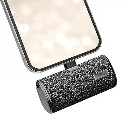 Front. iWalk - iWALK Small Portable Sparkly Charger Power Bank 4500mAh Ultra-Compact Battery Pack - Black.