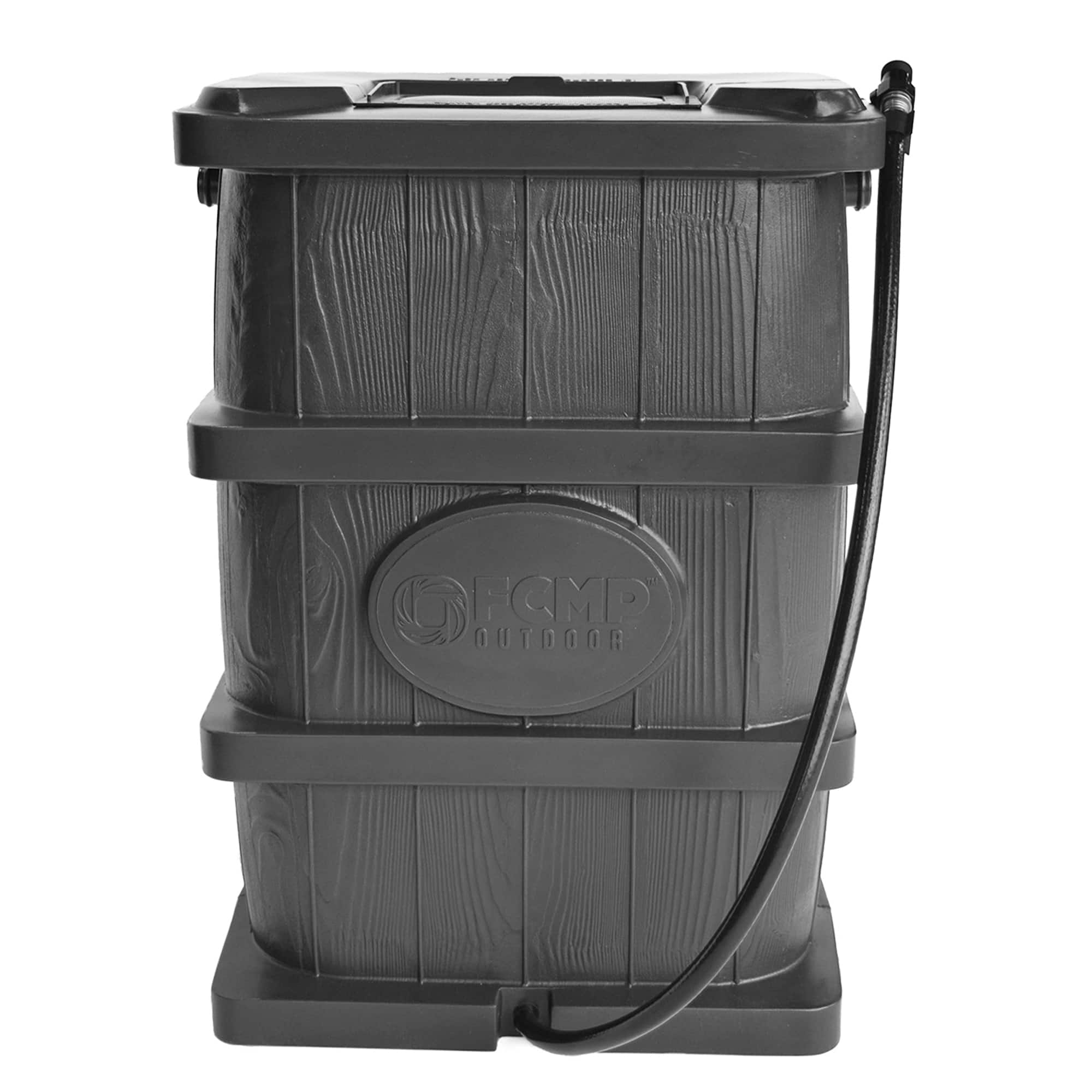 FCMP Outdoor - WG4000-GRY Home Outdoor Wood Grain Rain Water Catcher Barrel - Gray price history on PriceWatchPro