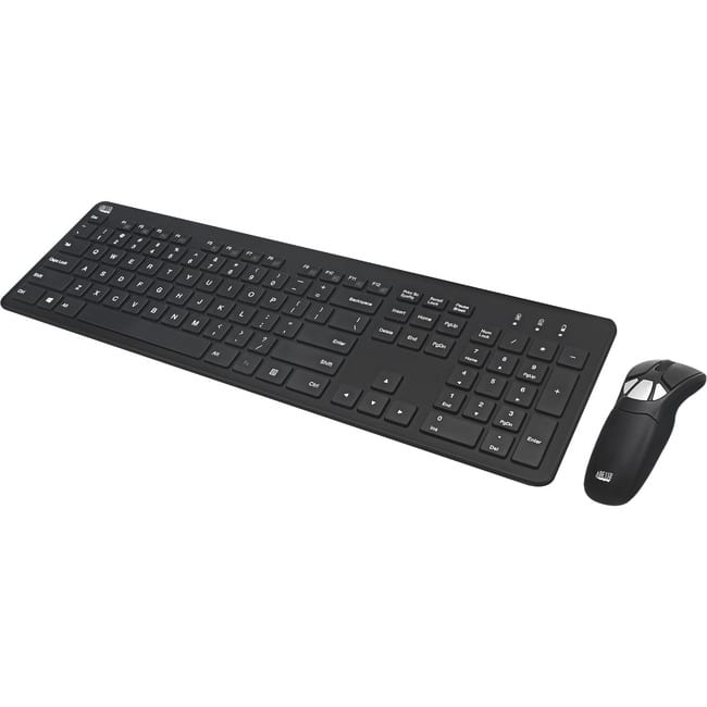 Adesso - Air Mouse Go Plus With Full Size Keyboard - USB Scissors Wireless 2.40 GHz Keyboard - 104 Key - English (US) - US - Unknown