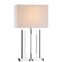 Jonathan Y - Parish 26" Crystal LED Table Lamp - Clear/Black