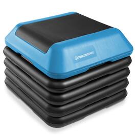 Philosophy Gym - Aerobic Exercise Adjustable High Step Platform with 4 Risers - Blue