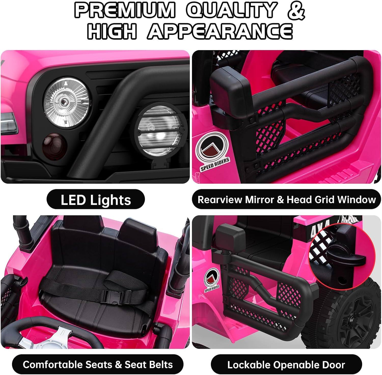 PREMIUM QUALITY & HIGH APPEARANCE

- LED Lights
- Rearview Mirror & Head Grid Window
- Comfortable Seats & Seat Belts
- Lockable Openable Door