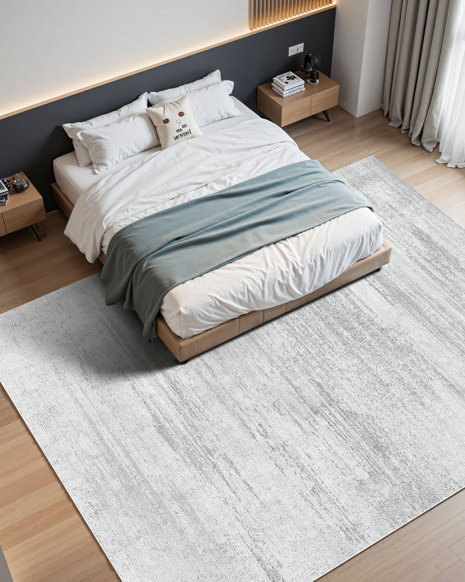 Back. VEVOR - Area Rug, 10 x 14 ft Large Washable Rug, Non-Slip and Tear-Resistant Soft Carpet, Pet & Child Friendly Modern Area Rugs - Gray.