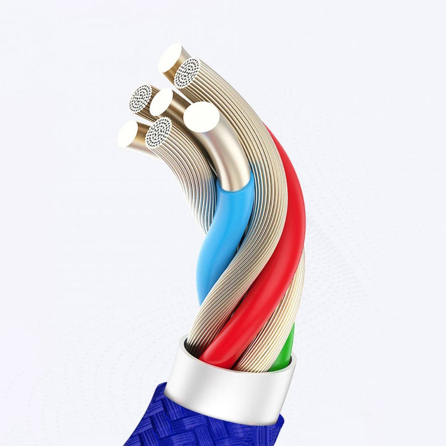 Angle. Stock Preferred - 40W Fast Charging USB-A to C Cable Coiled Spring Nylon Braided Cord Red for samsung.