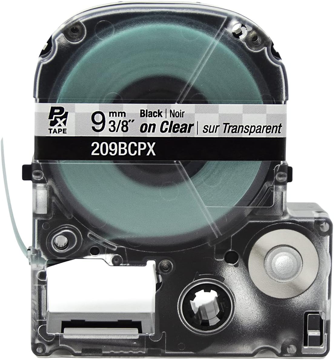 9 mm 3/8" Black | Noir on Clear | sur Transparent  
209BCPX