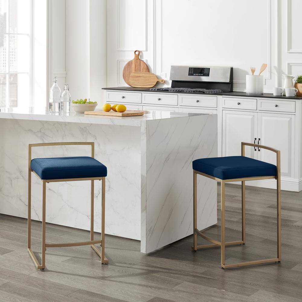Alt View 4. Crosley Furniture - Harlowe 2-Piece Counter Height Bar Stool Set - 2 Stools - Navy.