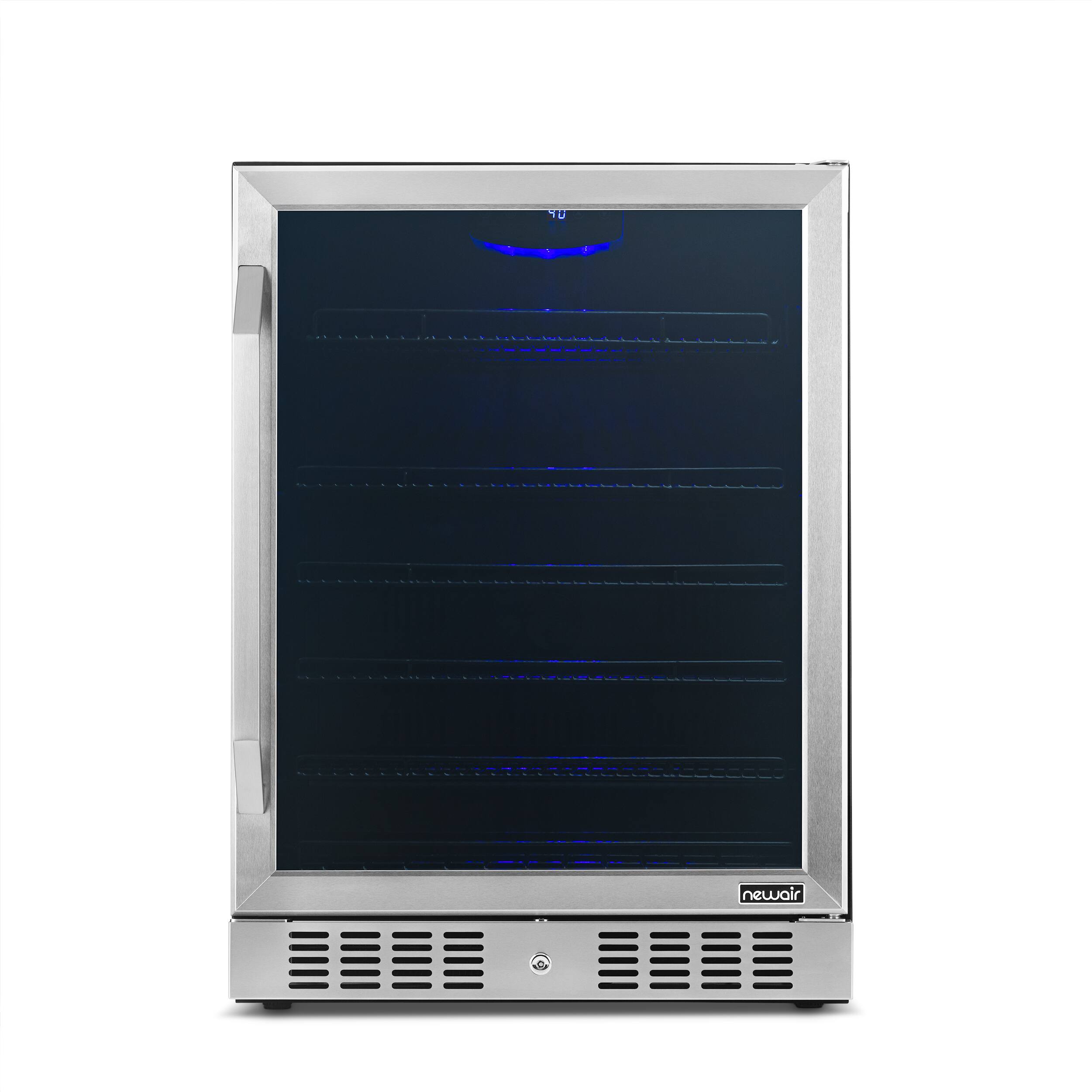 Alt View 15. NewAir - 24” 177-Can Built-In Beverage Cooler with Precision Digital Thermostat and Adjustable Shelves - Stainless Steel.