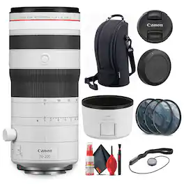 Canon - RF 70-200mm f/2.8 L IS USM Z Lens (6594C002) (White) + Filter Kit + Cap Keeper + More (International Version) - White