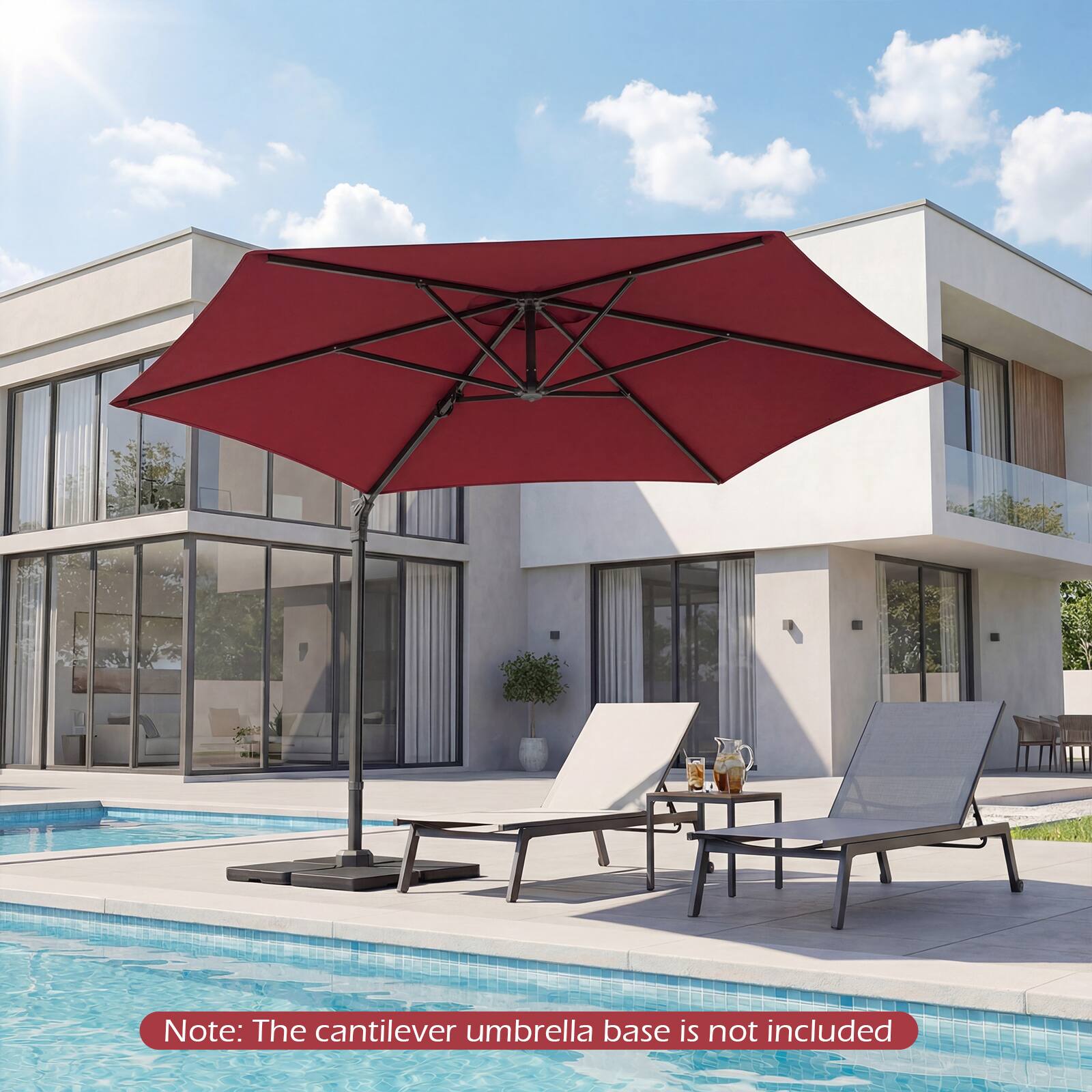 Note: The cantilever umbrella base is not included