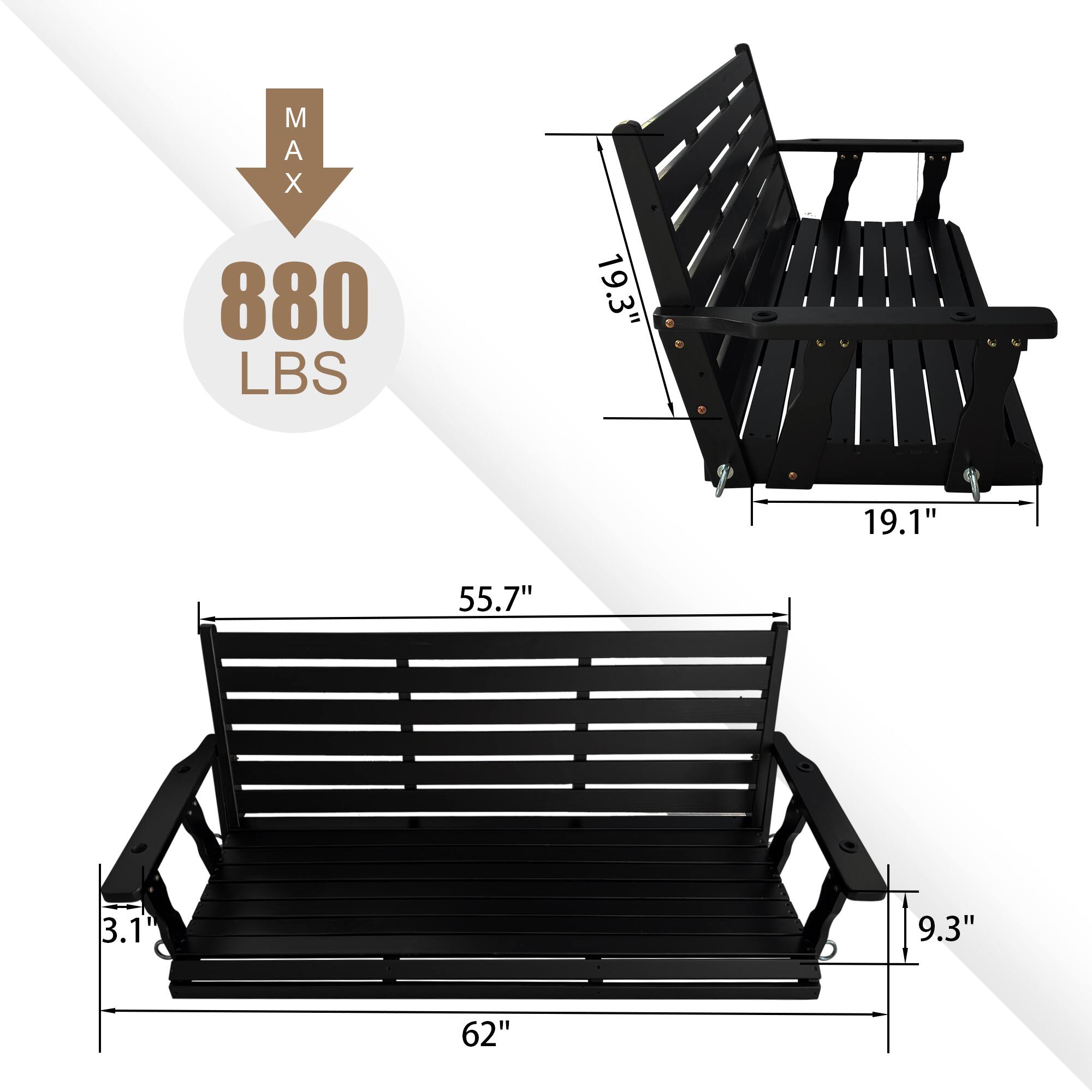 M AX  
880 LBS  

19.3"  
19.1"  
55.7"  
3.1"  
9.3"  
62"