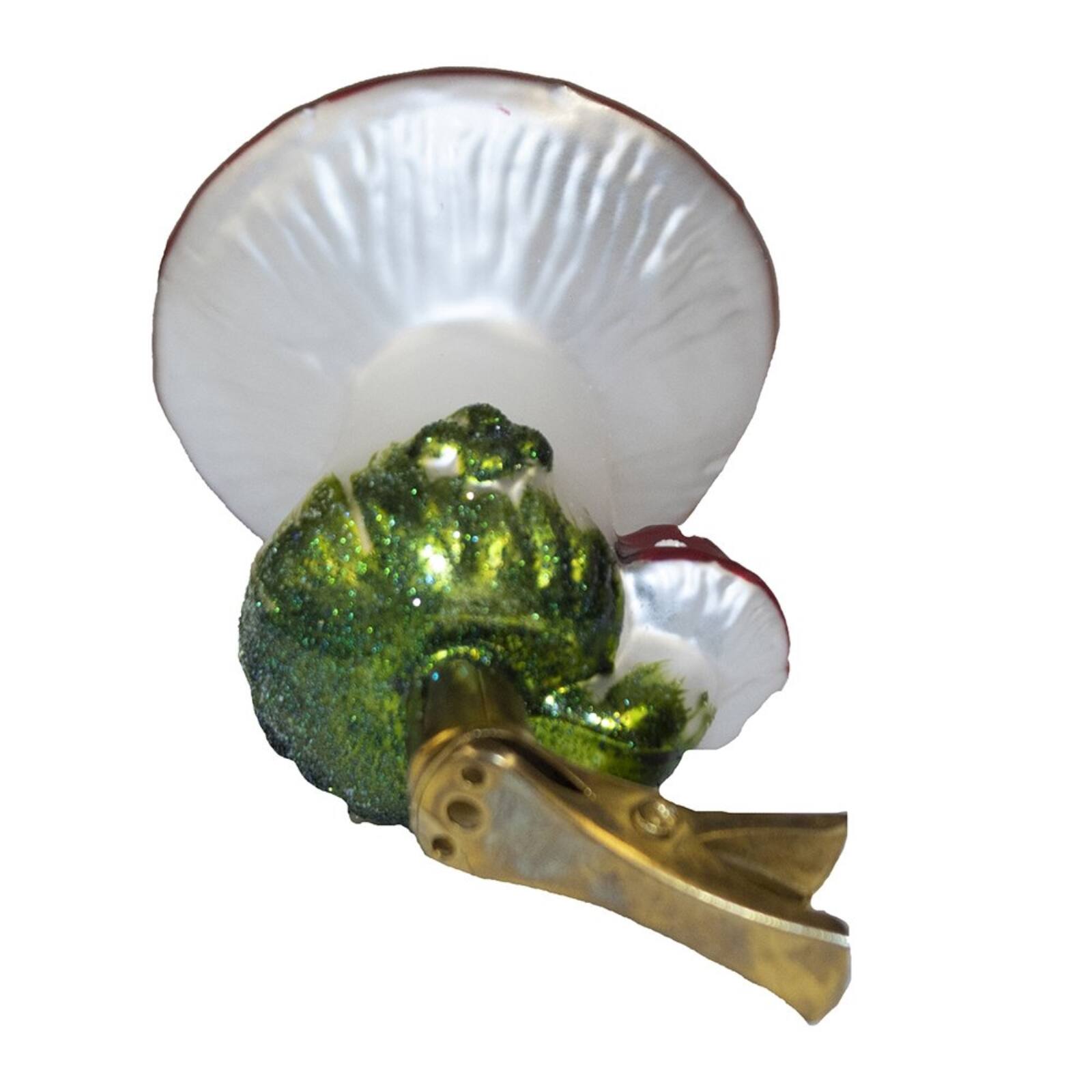 Alt View 2. Kurt S Adler - Kurt Adler Red Toadstool Mushroom Clip-On Glass Christmas Tree Ornaments 2-Piece Set 4 inch - Red.