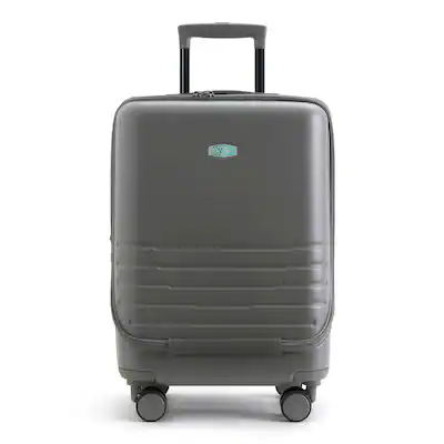 Front. Bagsmart - Getaway 20" Carry-on Front-Opening Luggage, Expandable Hardside Suitcase with 15.6 Inch Laptop Compartment & TSA Lock - Dark Charcoal Gray.