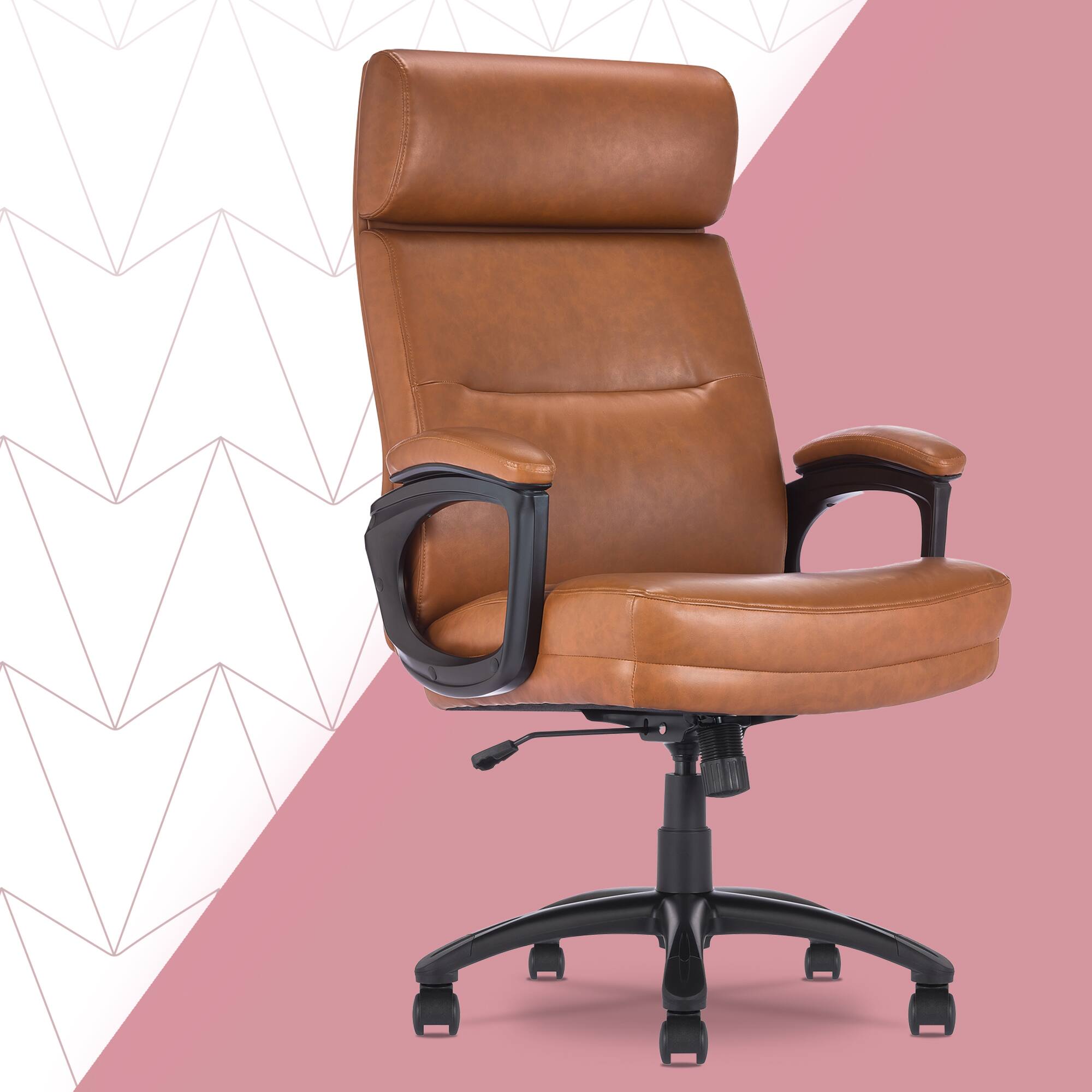 Front. Click365 - Click365™ Classic Big & Tall Executive Office Chair, Cognac - Cognac.