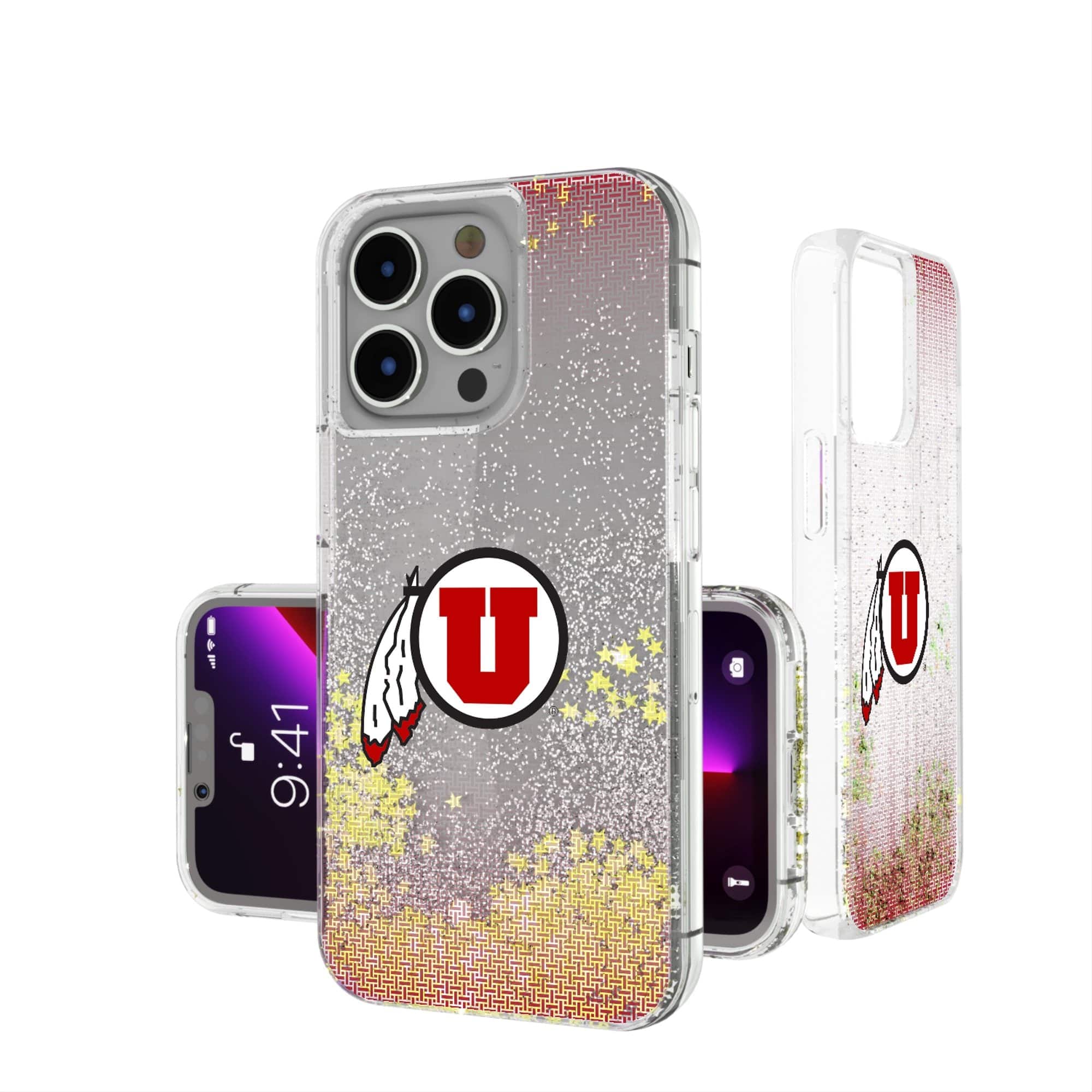 Photos - Case Utes Keyscaper - NCAA - Utah  Linen Logo iPhone Glitter  - 13 Pro - Multicolor 201332851 