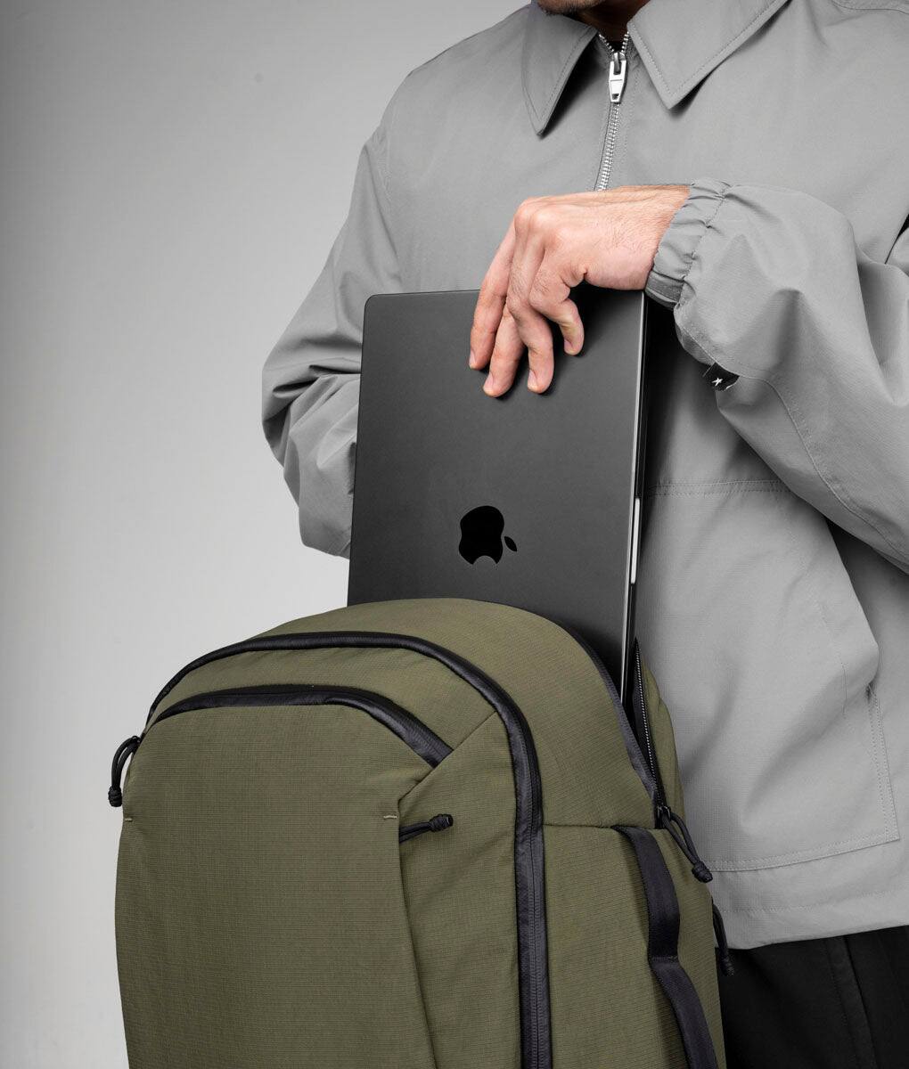 Alt View 3. ALPAKA - Traverse 38L Travel Backpack for 15.6" and 16" Laptops with Clamshell Opening - Green.