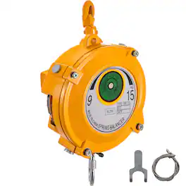 VEVOR - Spring Balancer 20-33lbs(9-15kg) Retractable Tool Holder 1.5m Length Tool Balancer with Hook and Wire Rope Adjustable - Yellow