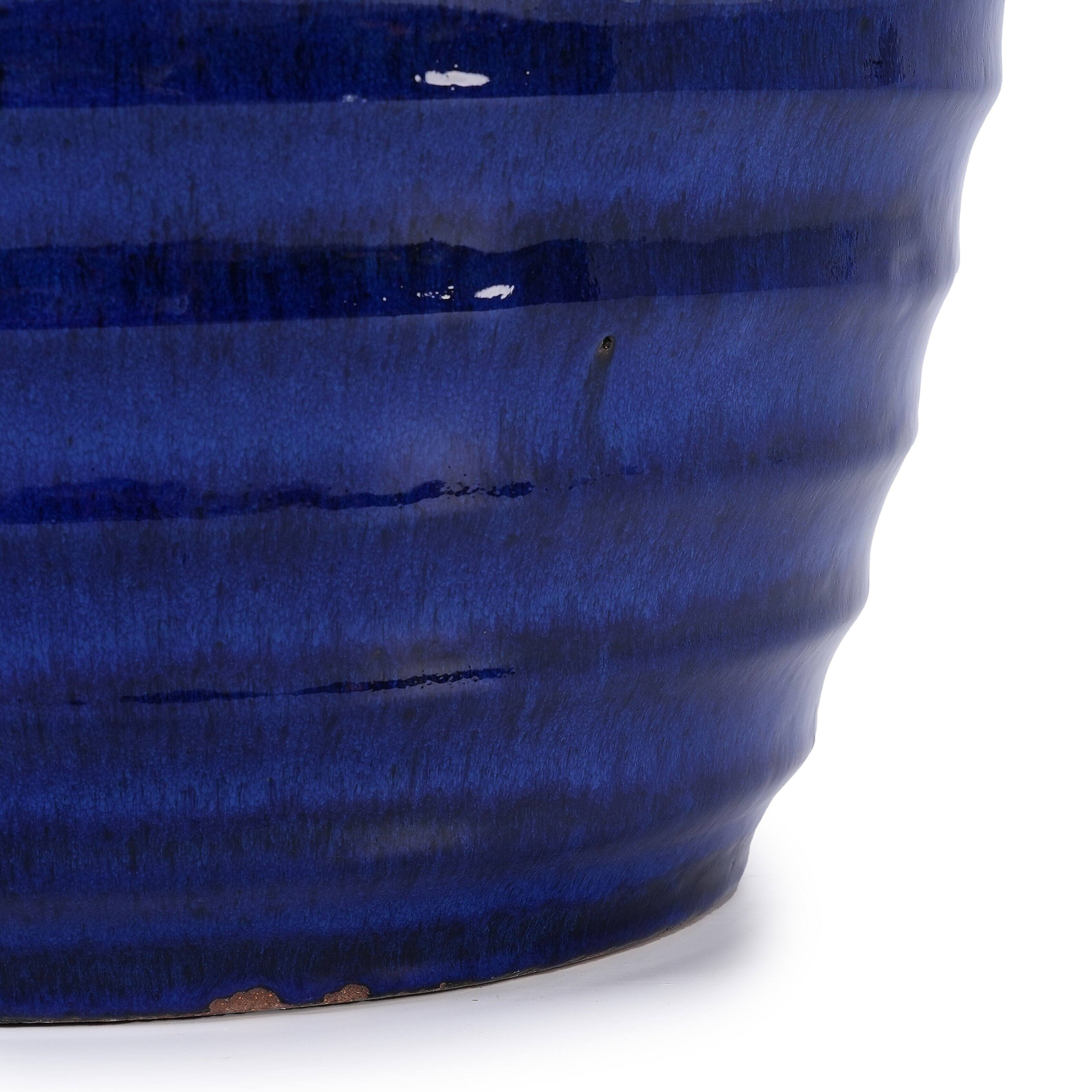 Alt View 6. Loheer - Loheer Ceramic Planter Large Blue Glazed Flower Pot Floor Standing Decorative Indoor Outdoor Garden Planter.