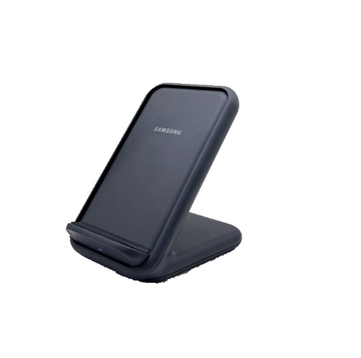 Front. SKRAN - 15W Desktop Upright Phone Stand for Samsung - Fast-Charging Stand Wireless Charger , Wireless Charging Station - Black.