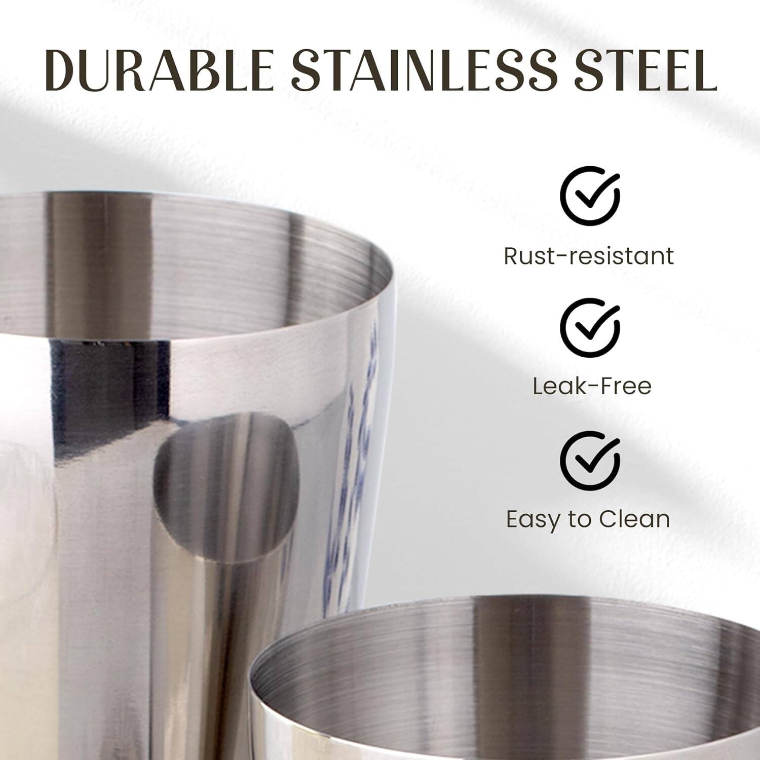 DURABLE STAINLESS STEEL

- Rust-resistant
- Leak-Free
- Easy to Clean