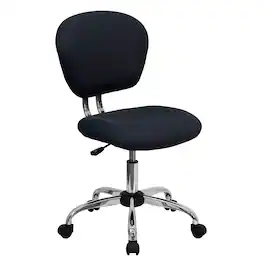 Emma + Oliver - Mid-Back Mesh Padded Swivel Task Office Chair with Chrome Base - Gray