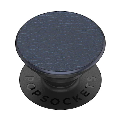 Front. PopSockets - PopSockets- Collapsible Grip and Stand for Phones and Tablets - Pebbled Vegan Leather Prussian Navy - Pebbled Vegan Leather Prussian Navy.