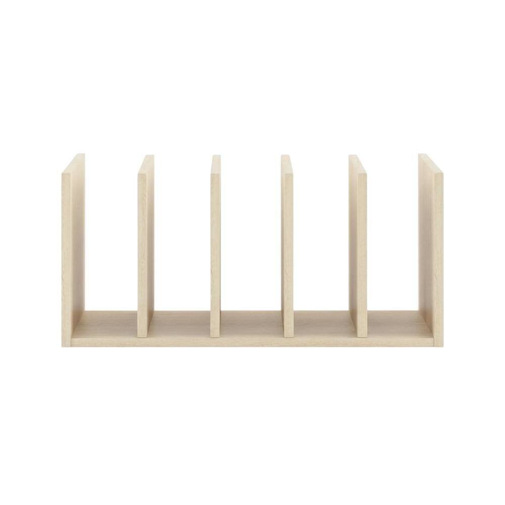 Back. FurniFact - Wooden Desktop Bookshelf Storage Organizer in Brown with Multi-Functional Design - Bauhaus Oak.