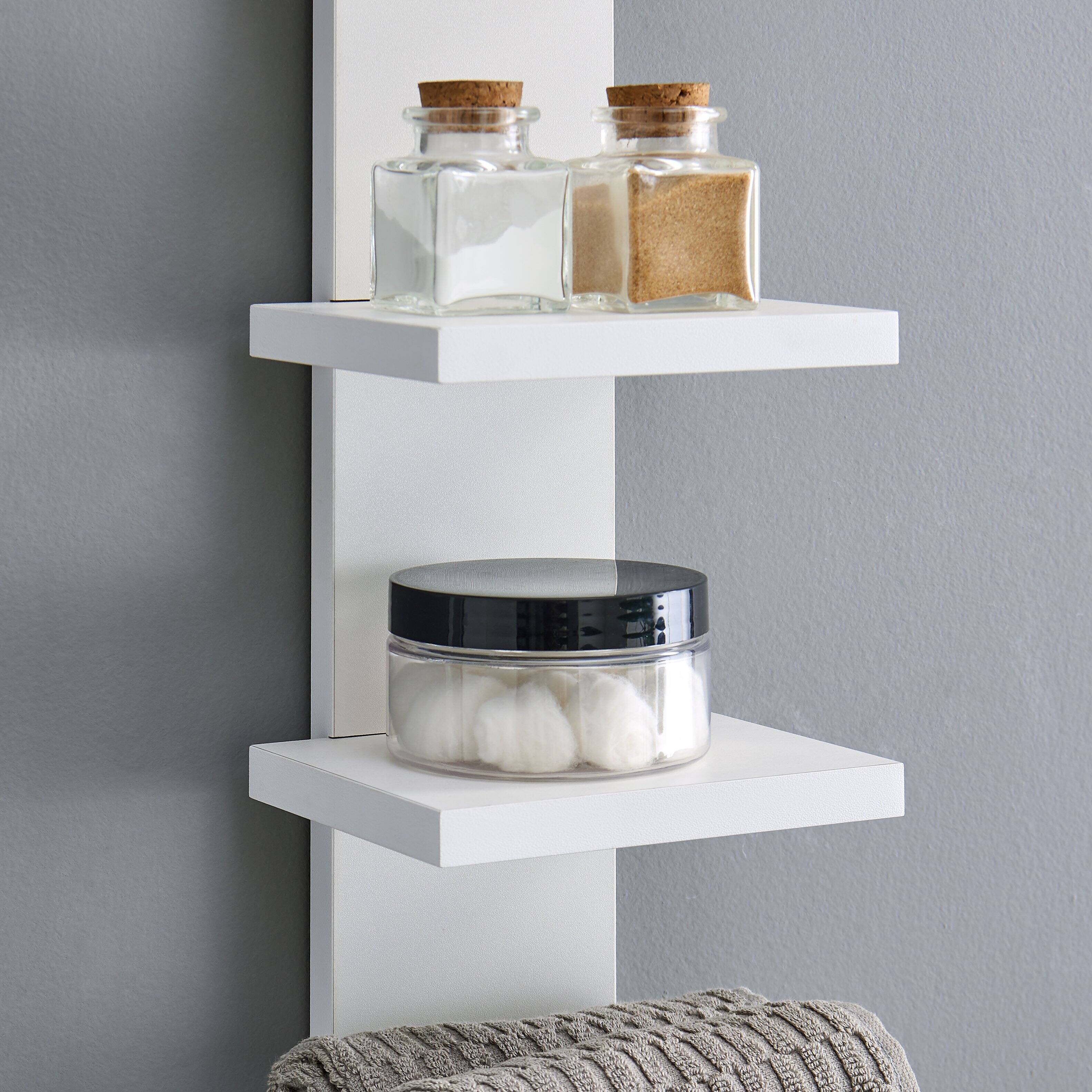 Alt View 2. Danya B - Utility Column Spine Wall Shelves - White - White.