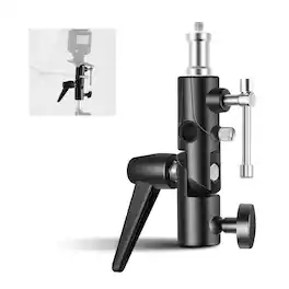 Neewer - H-Type Flash Bracket with Umbrella Holder, 180° Swivel, Metal