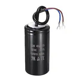 Unique Bargains - CD60 Run Capacitor 400uF 250VAC 50/60Hz 2 Wires Motor Start for Washing Machine Air Compressor - Black