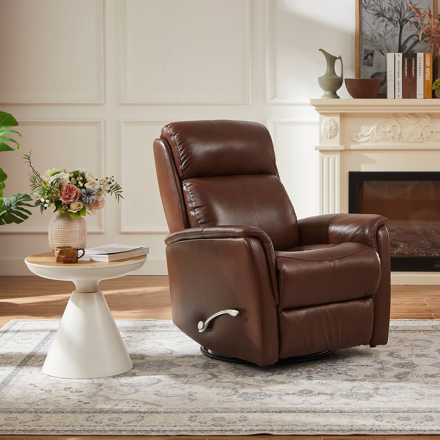 Leather Swivel Recliner