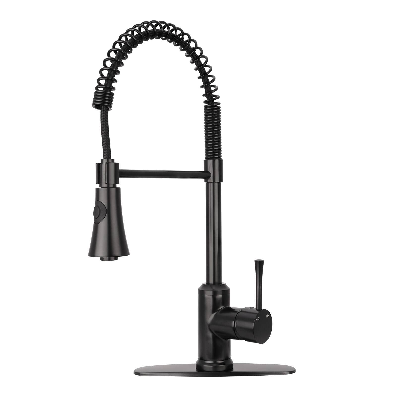 Pre-Rinse Spring Solid Brass Single Handle 360° Swivel Kitchen Faucet with Pull Down Sprayer price history on PriceWatchPro